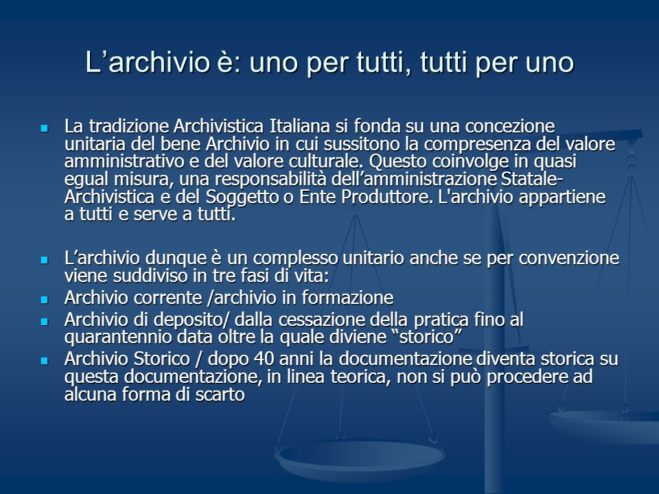 Lo scarto di atti d archivio ppt scaricare